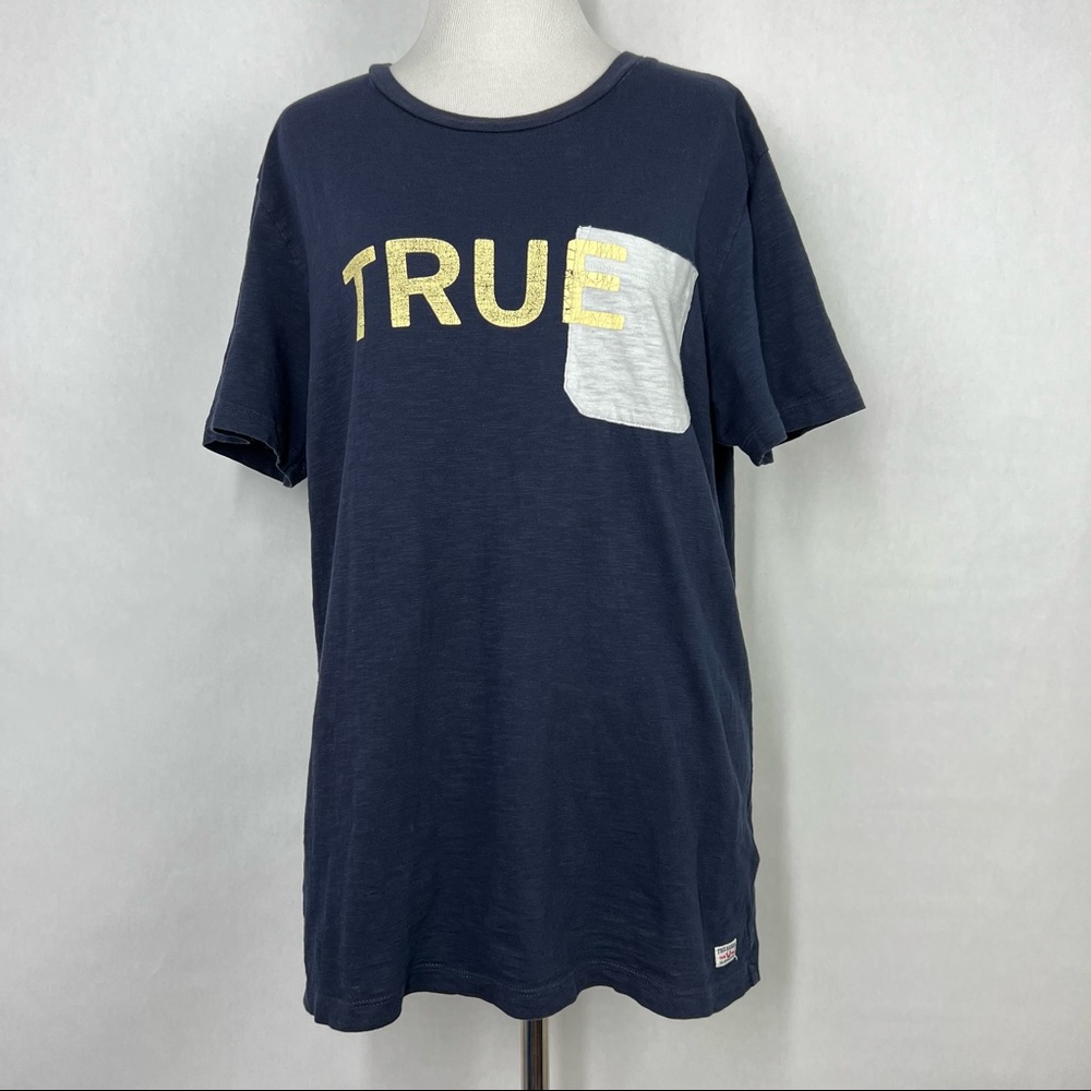 True Religion Blue Crew Neck Men’s Short Sleeve T shirt Size Medium